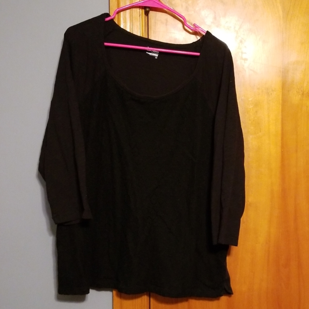 ❄Basic Editions Women's Plus Size 3/4 Sleeve Shirt